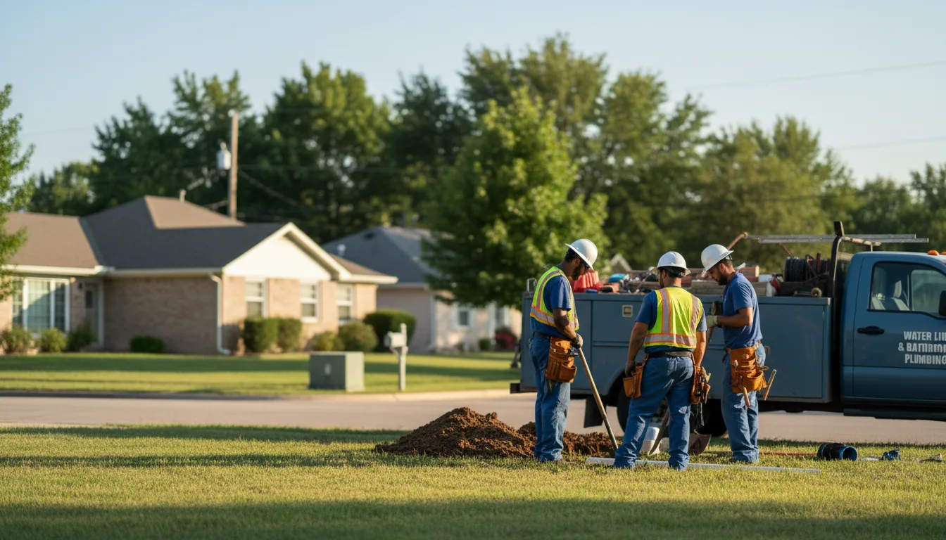 Residential water line and bathroom plumbing service in Elmendorf, TX